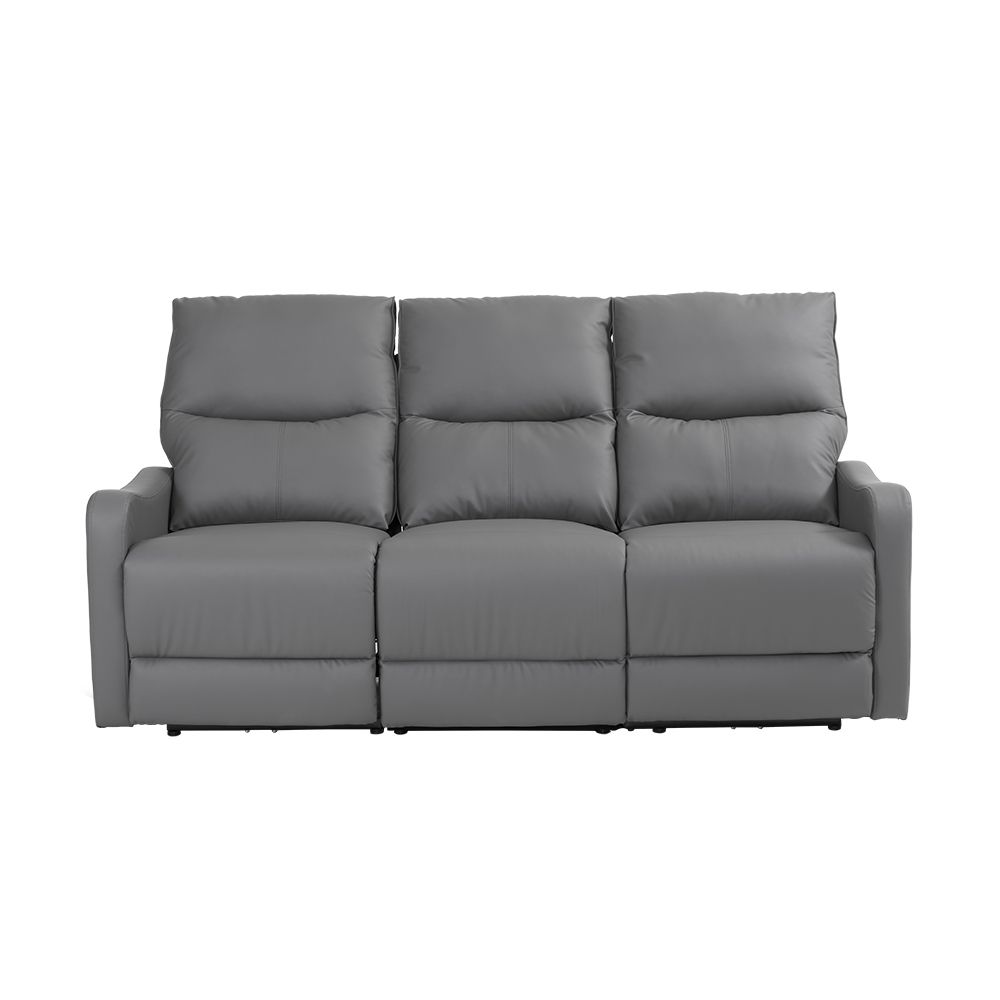 リクライニングチェア リクライニングソファ 3人掛け 電動 リクライニング オットマン一体型 パーソナルチェアー 電動ソファ 耐圧分散 一人暮らし 三人掛け グレー