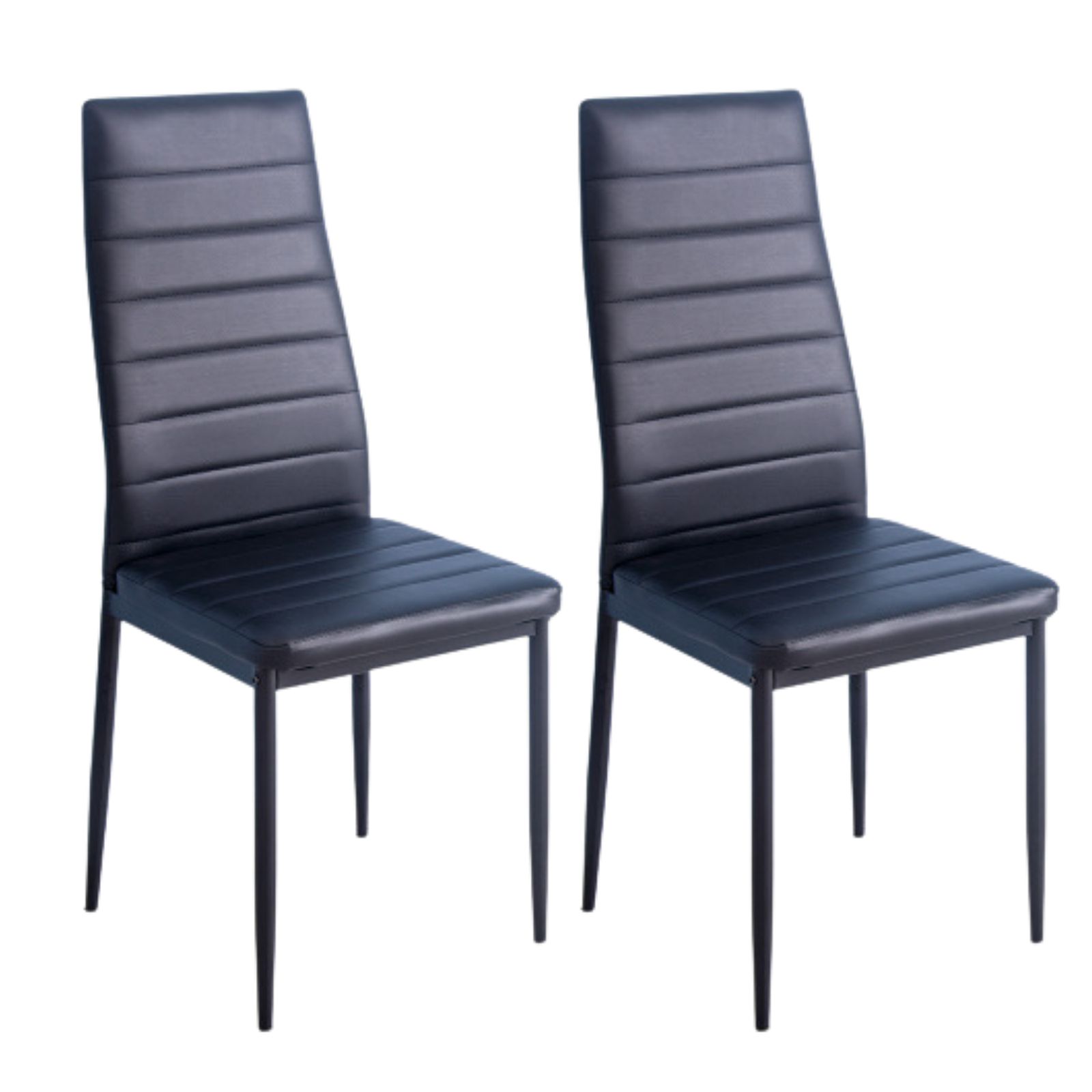 ブラック2脚セット ダイニングチェア ダイニング チェアー PU 北欧 モダン 座り心地いい PUレザー 組立て簡単