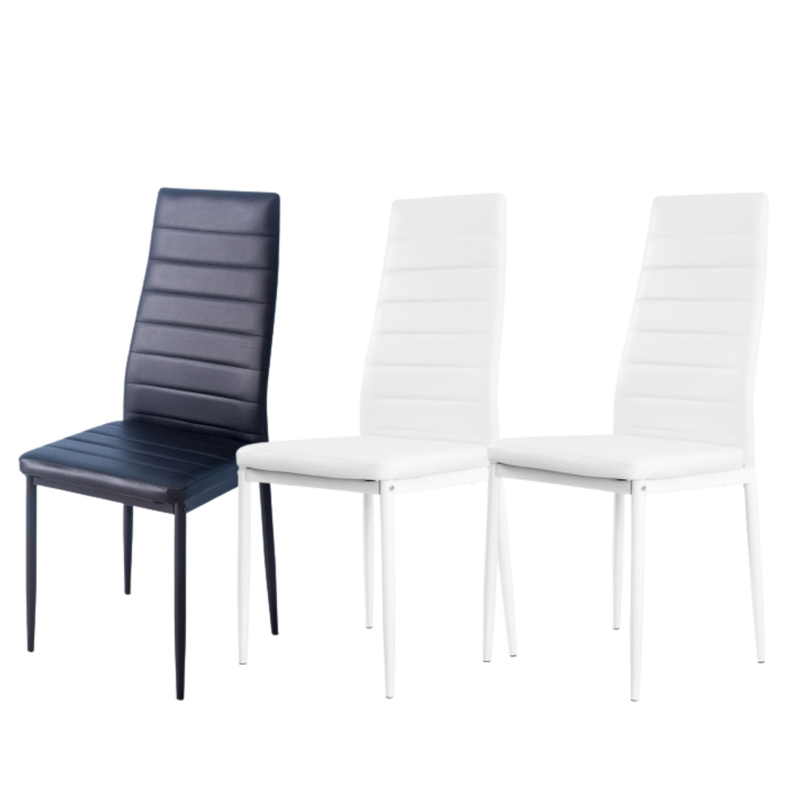 ホワイト2脚 ブラック1脚 ダイニングチェア チェアー PU 北欧 モダン シンプル 座り心地いい PUレザー 組立て簡単