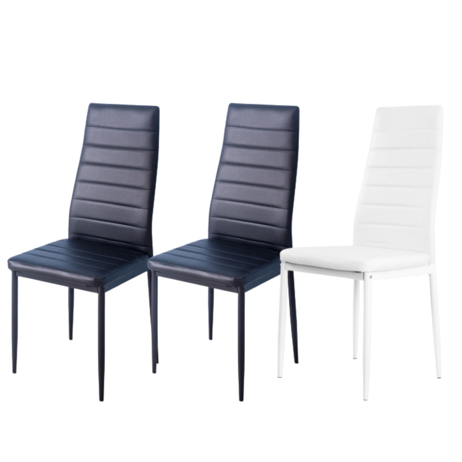 ブラック2脚 ホワイト1脚セット ダイニングチェア ダイニング チェアー PU 北欧 モダン 座り心地いい PUレザー 組立て簡単