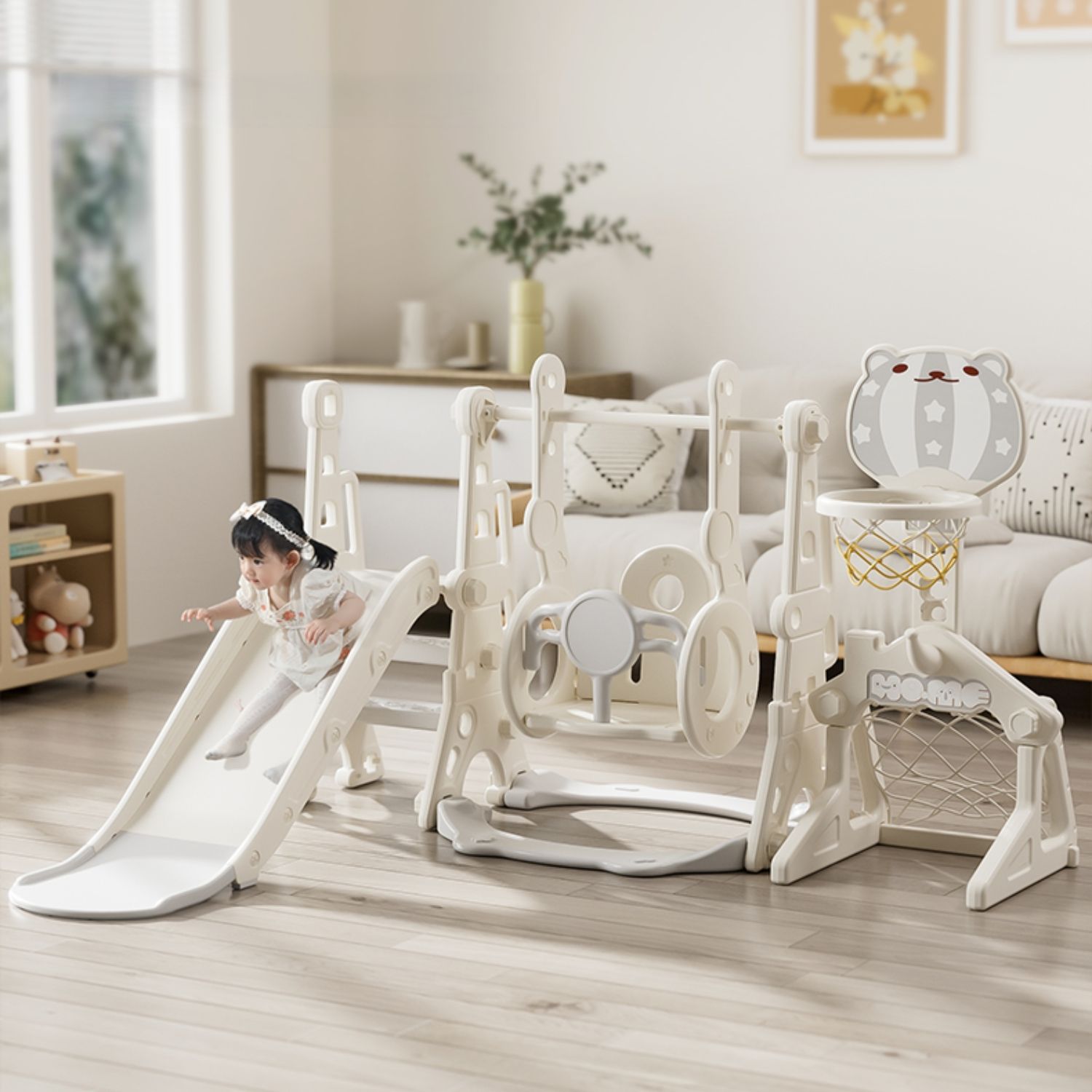 滑り台 すべり台 幼児用 滑り台とブランコセット バスケットゴール サッカーゴール ボールゴール ブランコ三段階調整可 遊具 室内遊具 屋内 家庭用 大型遊具 プレゼント 耐荷重40kg