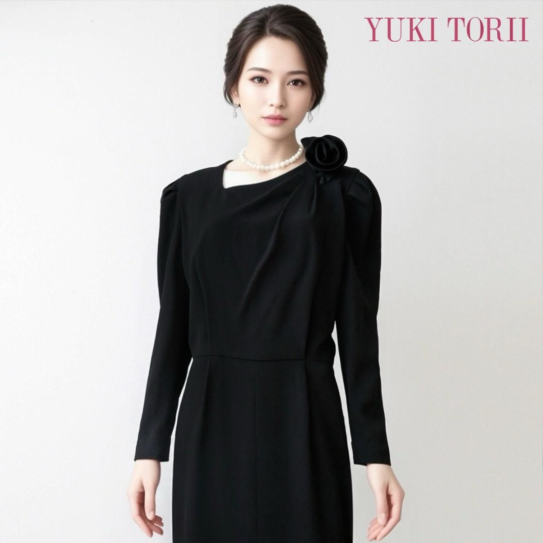 当日発送 ユキトリイ 礼服 大き目な7号 コサージュ付き