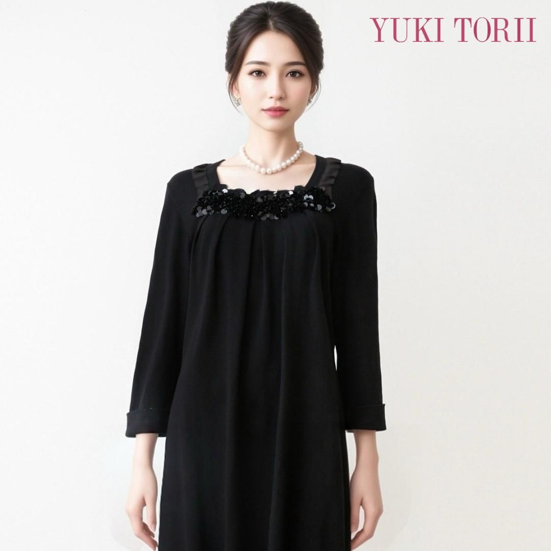 当日発送 ユキ トリイ シルク混 セレモニー 40 黒