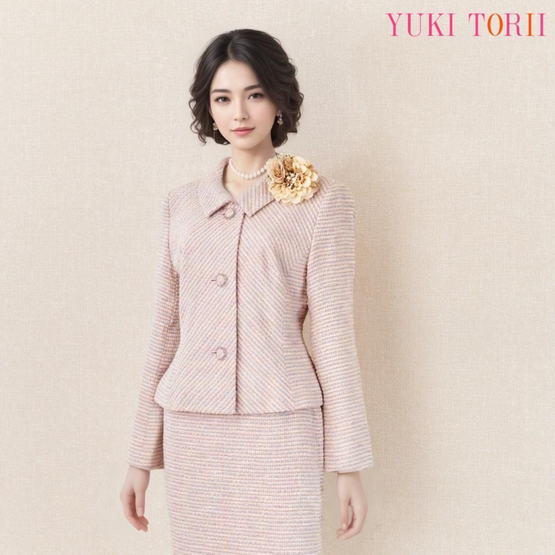 当日発送 ユキトリイ セレモニースーツ 小さめ9号 シルク混 ピンク