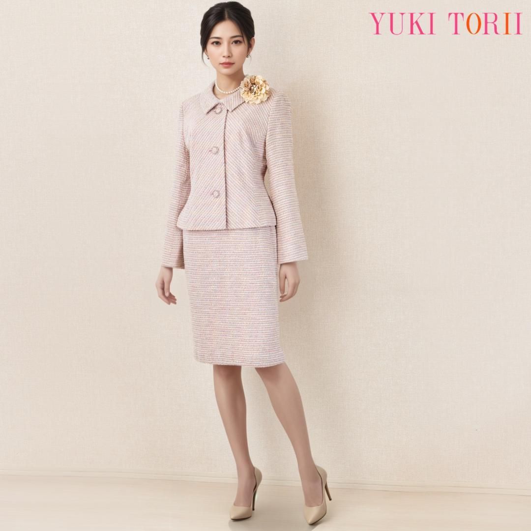 当日発送 ユキトリイ セレモニースーツ 小さめ9号 シルク混 ピンク