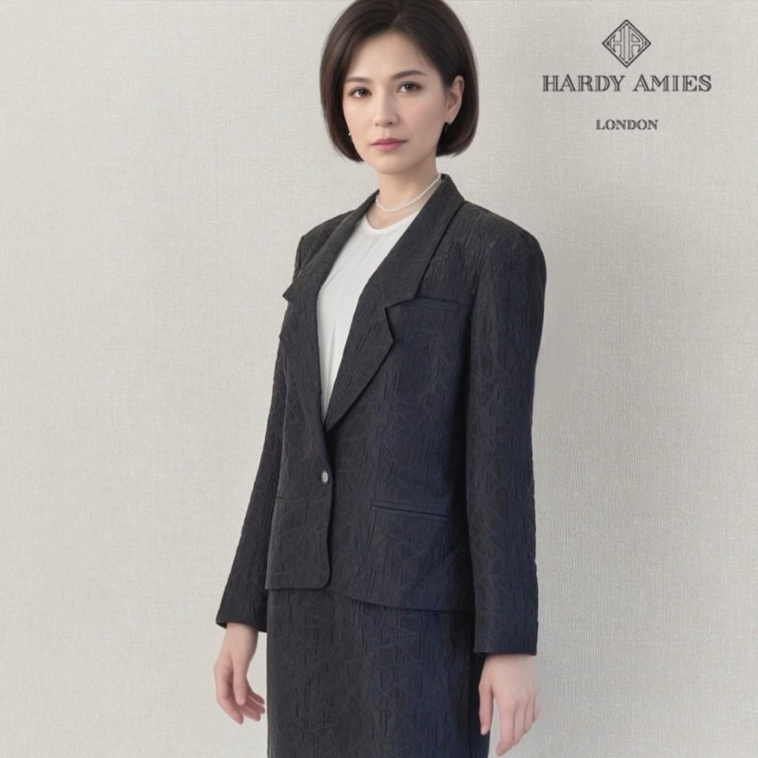 ハーディエイミス 礼服 11号 シルク混 織模様