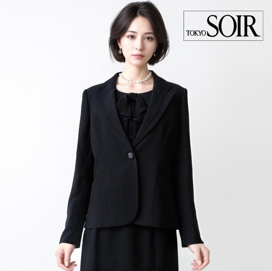 当日発送 東京ソワール 礼服 9号 3点セット ミモレ丈