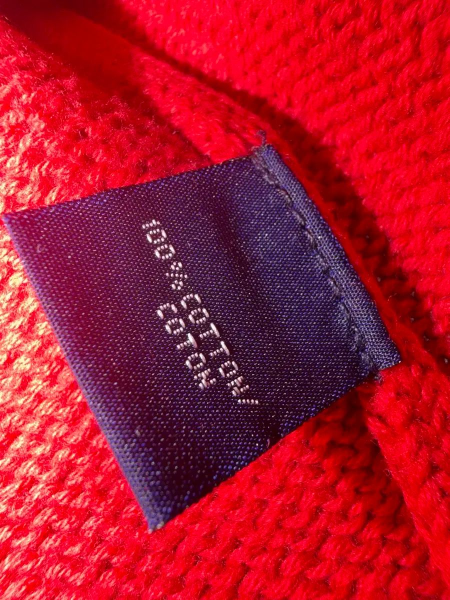  ポロラルフローレン レッド Vネック ニット 長袖 ニット セーター