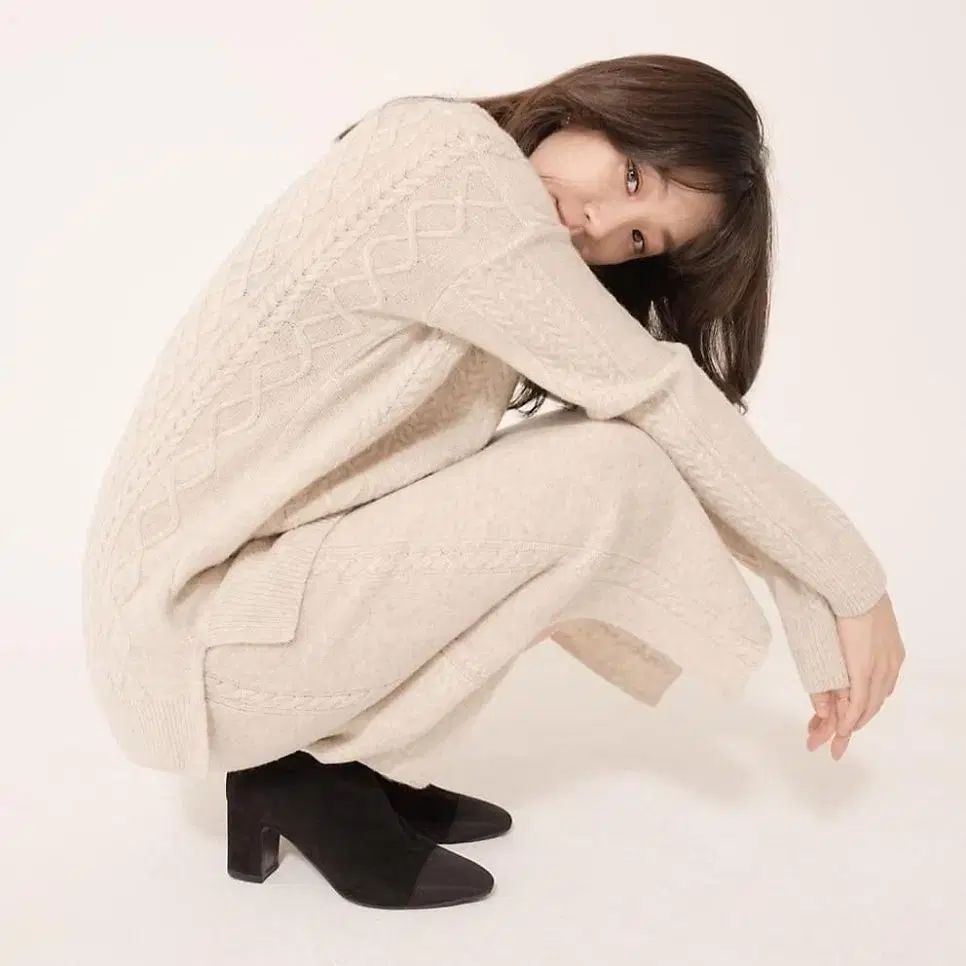 SO WOOL カシミア ケーブルニット スカート セットアップ