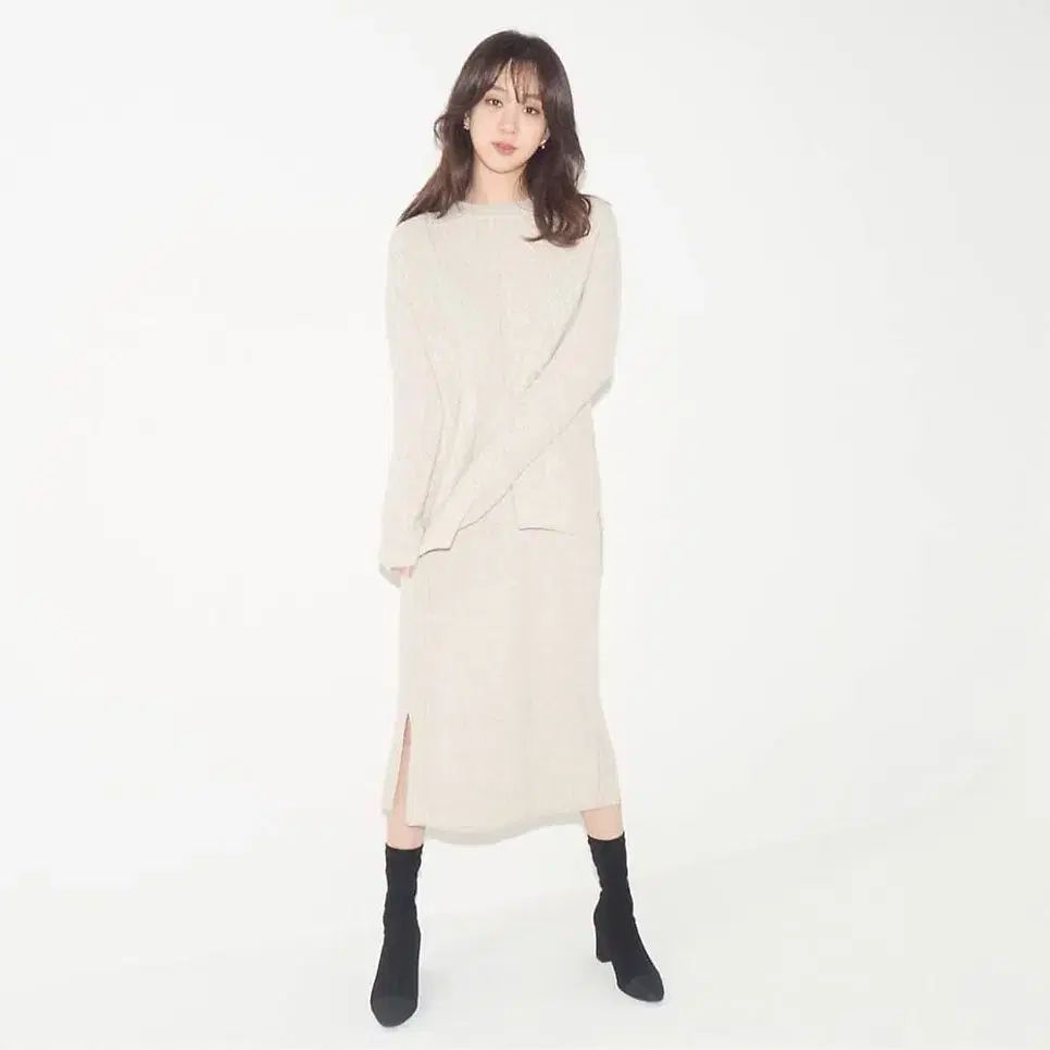 SO WOOL カシミア ケーブルニット スカート セットアップ