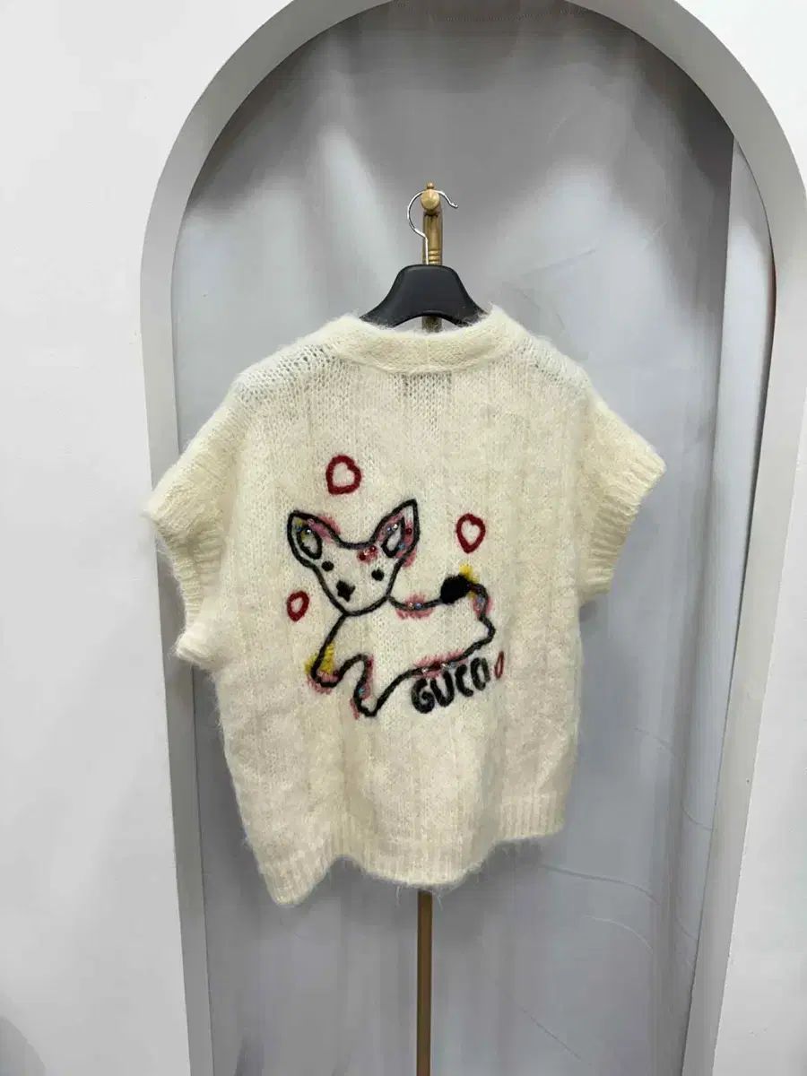 百貨店 グッチ 犬 モヘア ジップアップ カーディガン S