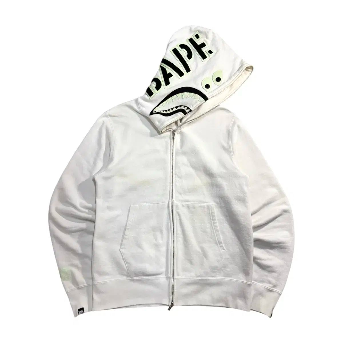 BAPE® × BOUNTY HUNTER MAD SHARK HOODED FULL ZIP HOODIE 白