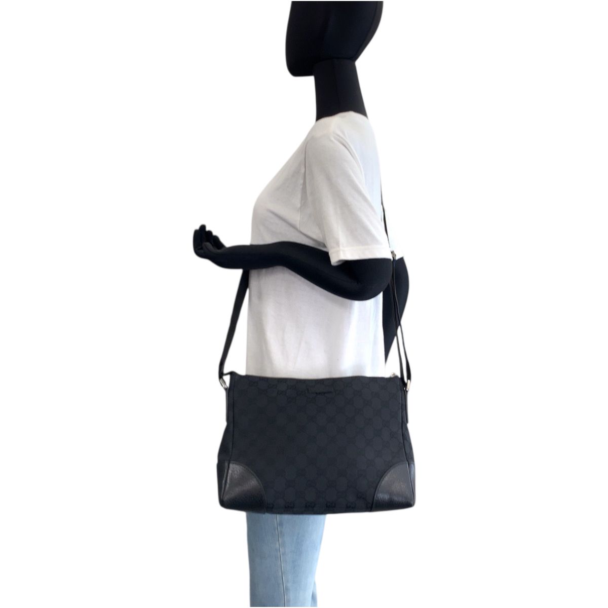 美品 GUCCI グッチ ブラック 黒 シルバー金具 GGキャンバス 114273 ショルダーバッグ 斜め掛け レディース 503777 【中古】 GUCCI - 美品 GUCCI グッチ ブラック 黒 シルバー金具 GGキャンバス