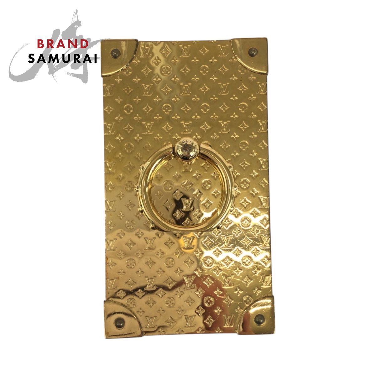 美品 LOUIS VUITTON ルイヴィトン モノグラム フォンリング トランク 男女兼用 ゴールド メッキ M63145 スマホリング メンズ 504129【中古】