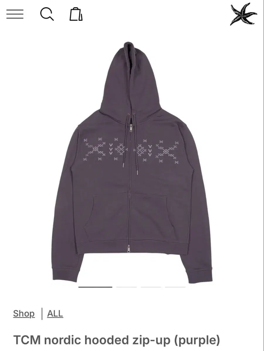 ザコールデストモーメント ノルディック パータン フードジップアップ PURPLE パープル