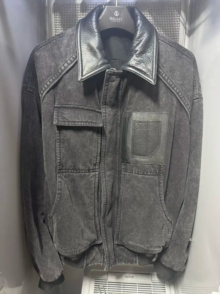 ジュンジェイ ブラックデニム WHO フード レイヤード デニムMA-1 48