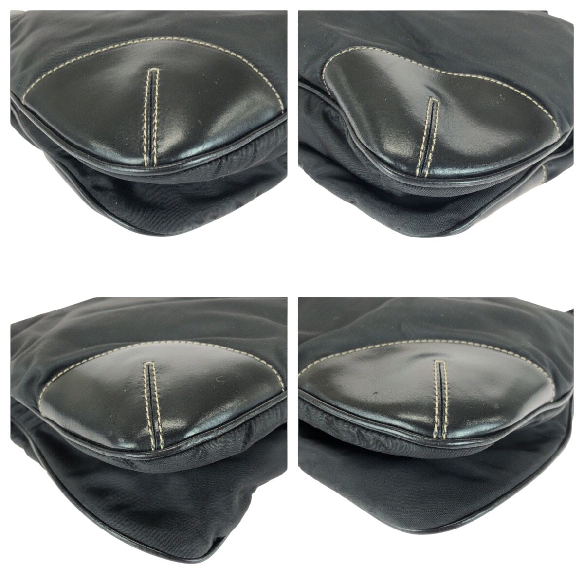 PRADA プラダ　ショルダーバッグ　三角ロゴプレート　シルバー金具テスート PRADA プラダ テスート 三角ロゴプレート ブラック 黒 シルバー金具