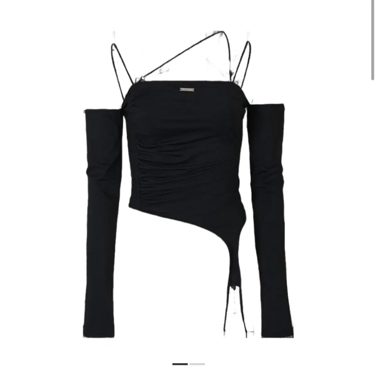 ボヘミアンソウル オフショルダー カフド Tシャツ ブラック