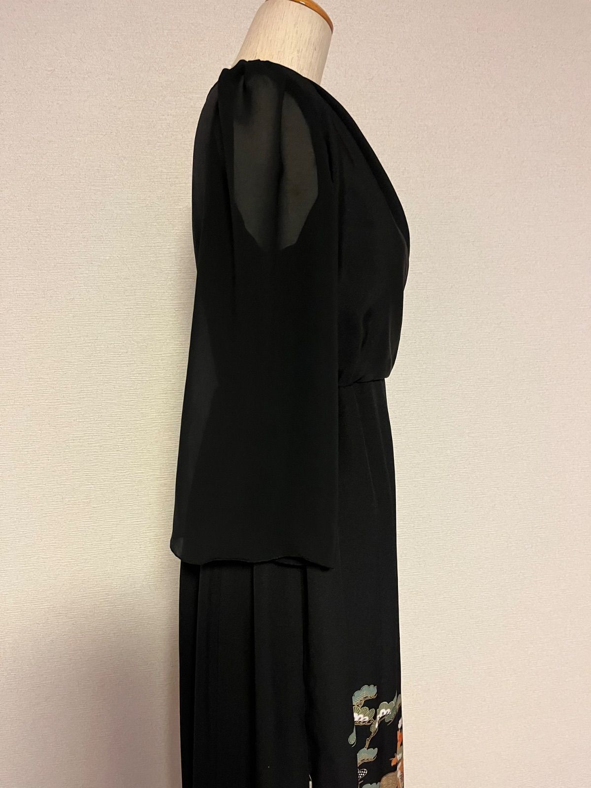  留袖リメイクドレス 胸元ドレープⅡ S〜Mサイズ 長袖 七分袖 その他