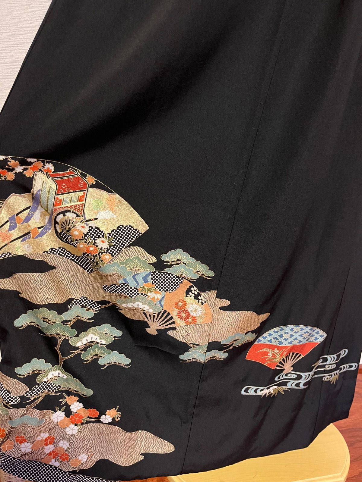 留袖リメイクドレス 胸元ドレープⅡ