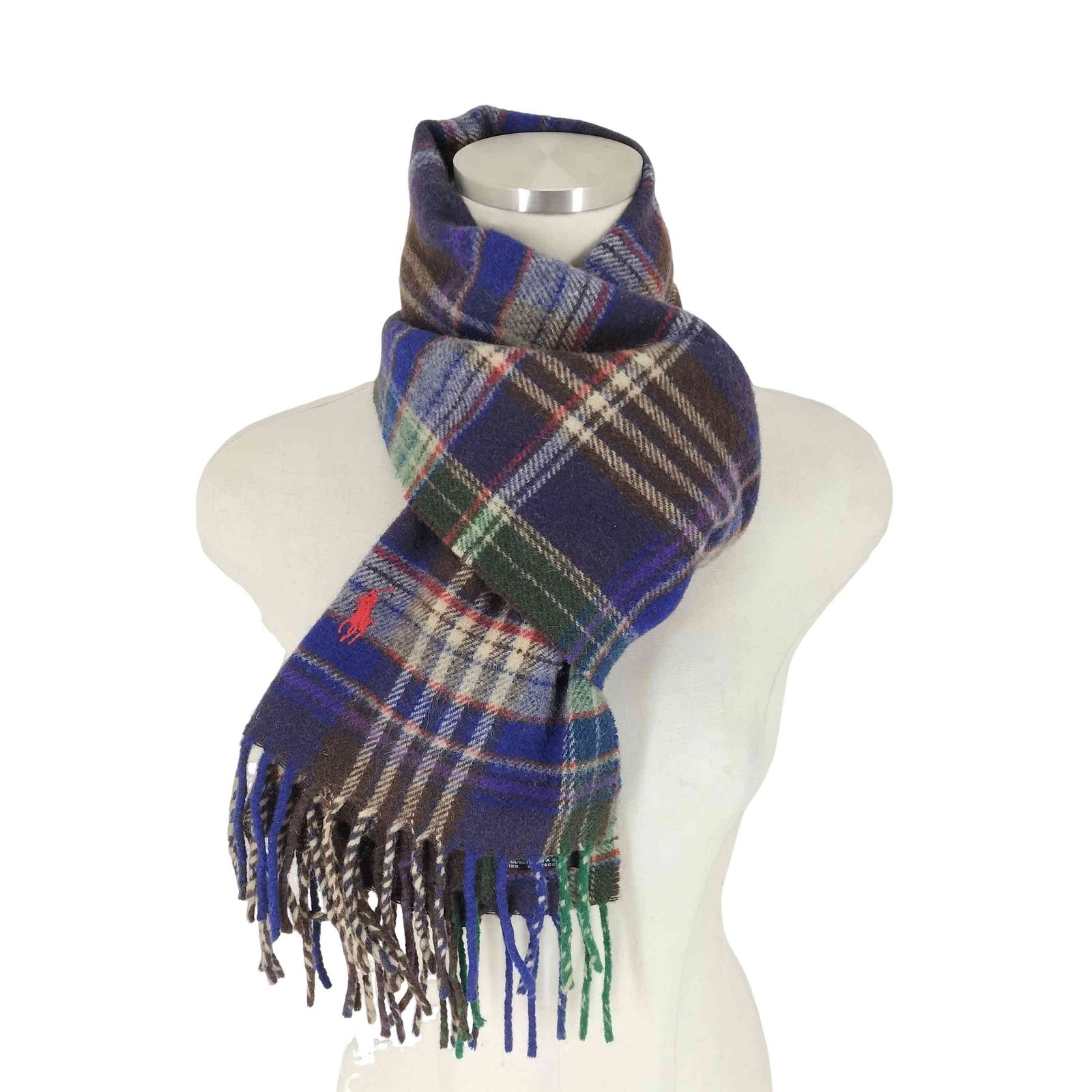 ポロラルフローレン POLO RALPH LAUREN カシミヤ混 ポニー刺繍チェック