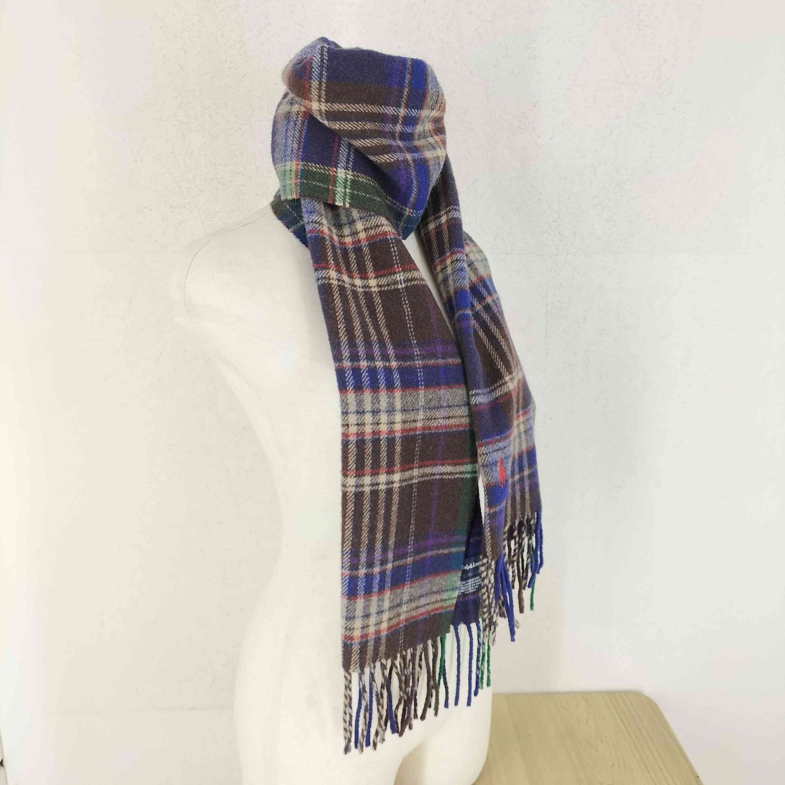 ポロラルフローレン POLO RALPH LAUREN カシミヤ混 ポニー刺繍チェック