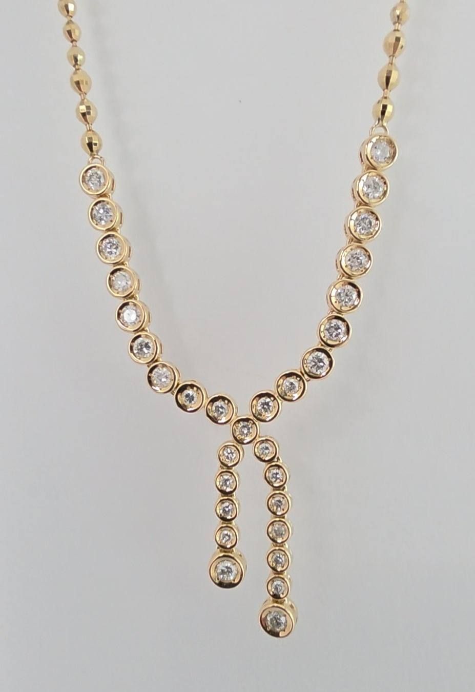 K 18 YGダイヤモンドテニスネックレス