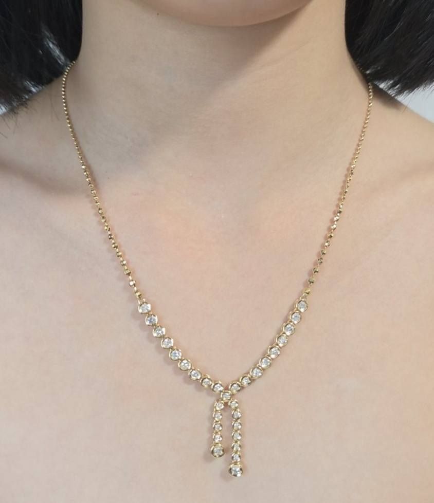 K18YGダイヤモンドテニスネックレス