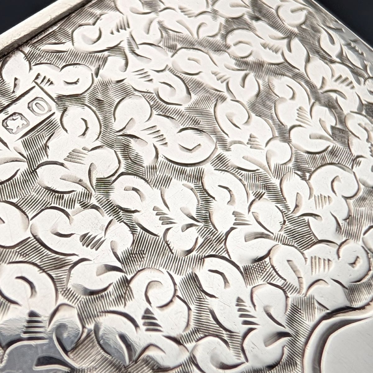 1897年 英国アンティーク 純銀製 スライド式 カードケース 84 g H W King Son