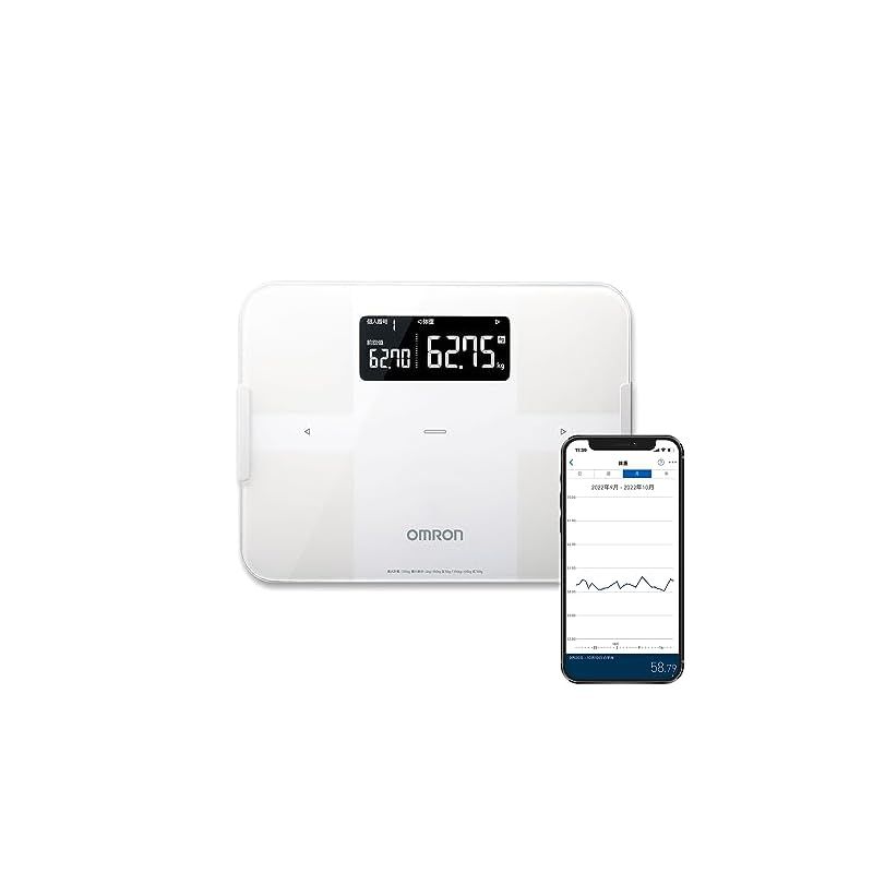 オムロン 体重 体組成計 カラダスキャン スマホアプリ OMRON connect対応 ホワイト HBF-255T-W