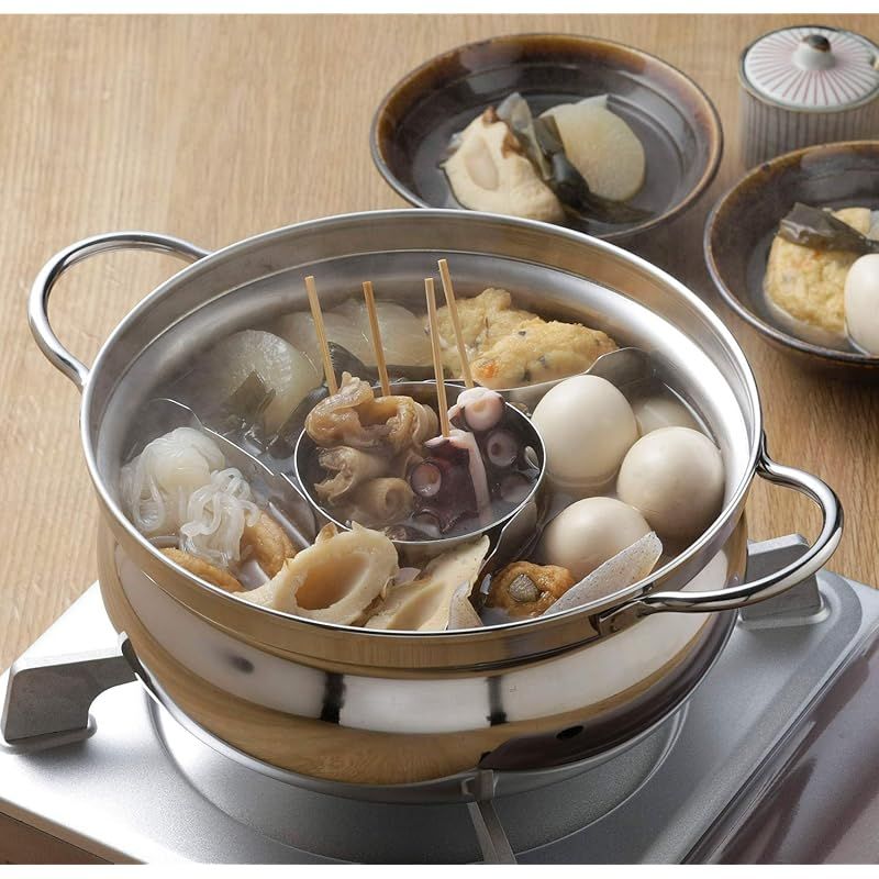 下村企販 ステンレス鍋 22cm 1 2人用 土鍋 両手鍋 卓上鍋 割れない 欠けない 軽量 3層鋼 熱伝導 IH対応 41637