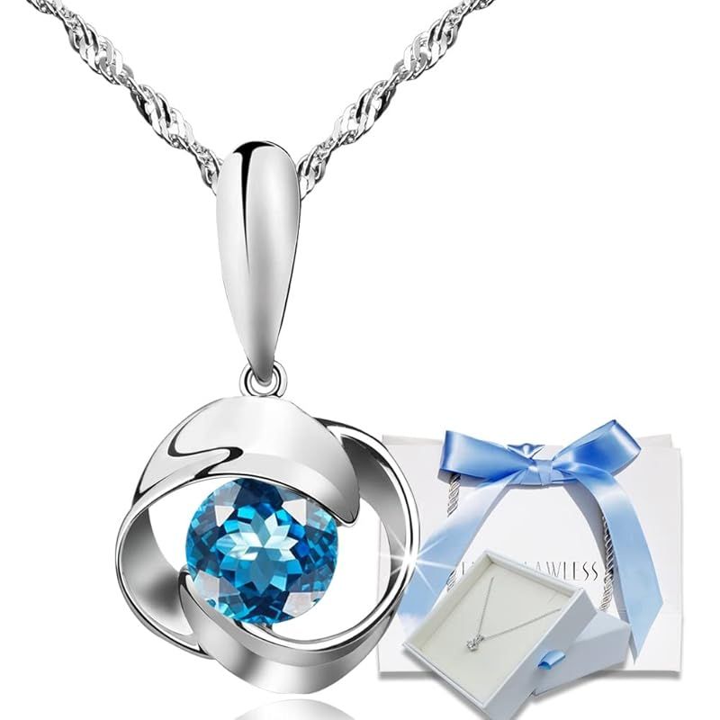 EVER 品質 ネックレス レディース スワロスキージルコニア採用 シルバー 20代 30代 40代 プレゼント 記念日 ホワイトデー ギフト 金属アレルギー対応 ブルー