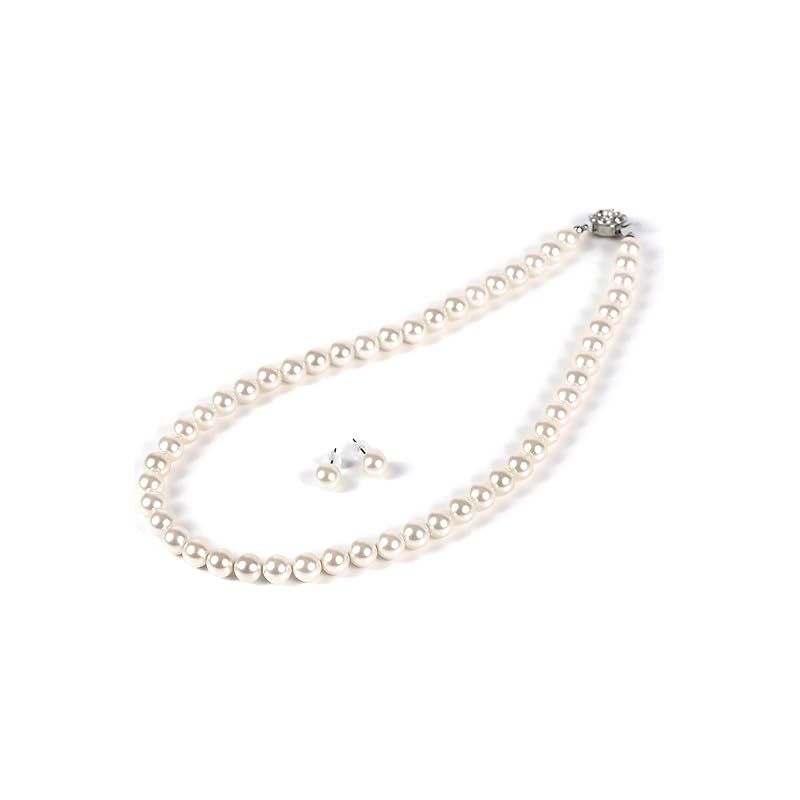 PLUSTER 貝パール ネックレス 冠婚葬祭用 ピアス セット 本真珠 本物 8mm ホワイト あこや真珠 宇和島 真珠 パール 結婚式 卒業式 入学式 ギフト ボックス セット レディース メンズ 誕生日 ギフト プレゼント ジュエリ