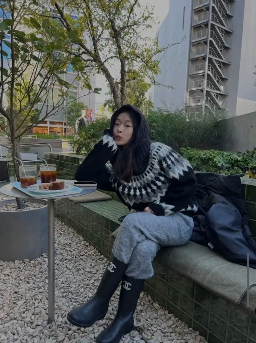 チュウニト リー ジャガード ニット