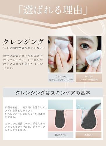  美人百花微粒子化スチーマー美顔器部門NO 1 ANLAN フェイススチーマー 美顔器 スチーマー 濃密ナノミスト 温熱ケア 美容 保湿 水道水OK 鏡 ノズル調節 コンパクト 毛穴ケアスチーマー 顔 髪 乾燥対策 PSE認証済み フェイススチーマー ボディ フェイスケア