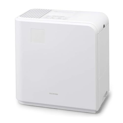 アイリスオーヤマ 加湿器 大容量 スチーム式 加熱式 気化式 ハイブリット式 加湿量 500 ml タンク容量 5 L 14畳 10時間連続加湿 卓上 デスク用 加湿表示あり HVH R 1 W ホワイト
