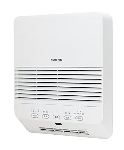 山善 大風量 セラミックヒーター 壁掛タイプ 温度センサー 1200 600 W 2段階切替 風量2段階調節 切タイマー 最大6時間 8時間オートオフ機能 リモコン付き ホワイト DFX-RK 121