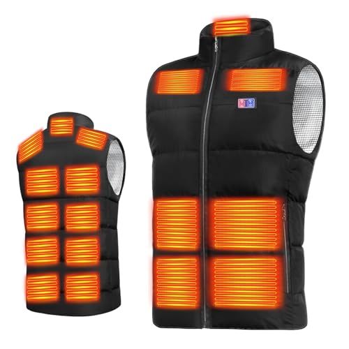 Yoigood 電熱ベスト 40800mAh大容量バッテリー付き 17箇所発熱 加熱ベスト 前後独立スイッチ 3段階温度調節 USB給電 ヒートジャケット 速暖 保温 メンズ レディース 加熱服 暖房ウェア 丸洗い 省エネ 通勤 通学 防寒対策