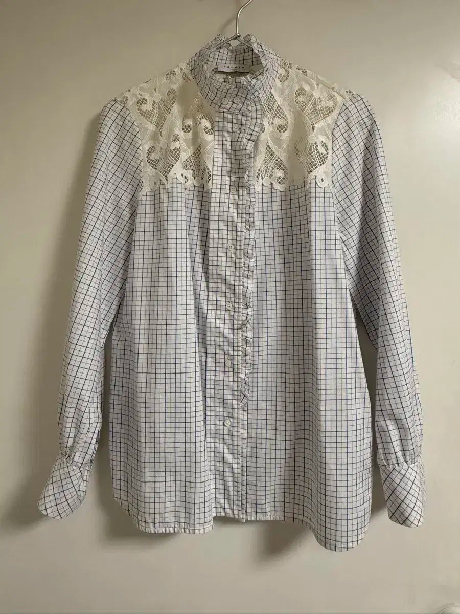 サンドロ フリル チェック ブラウス 1