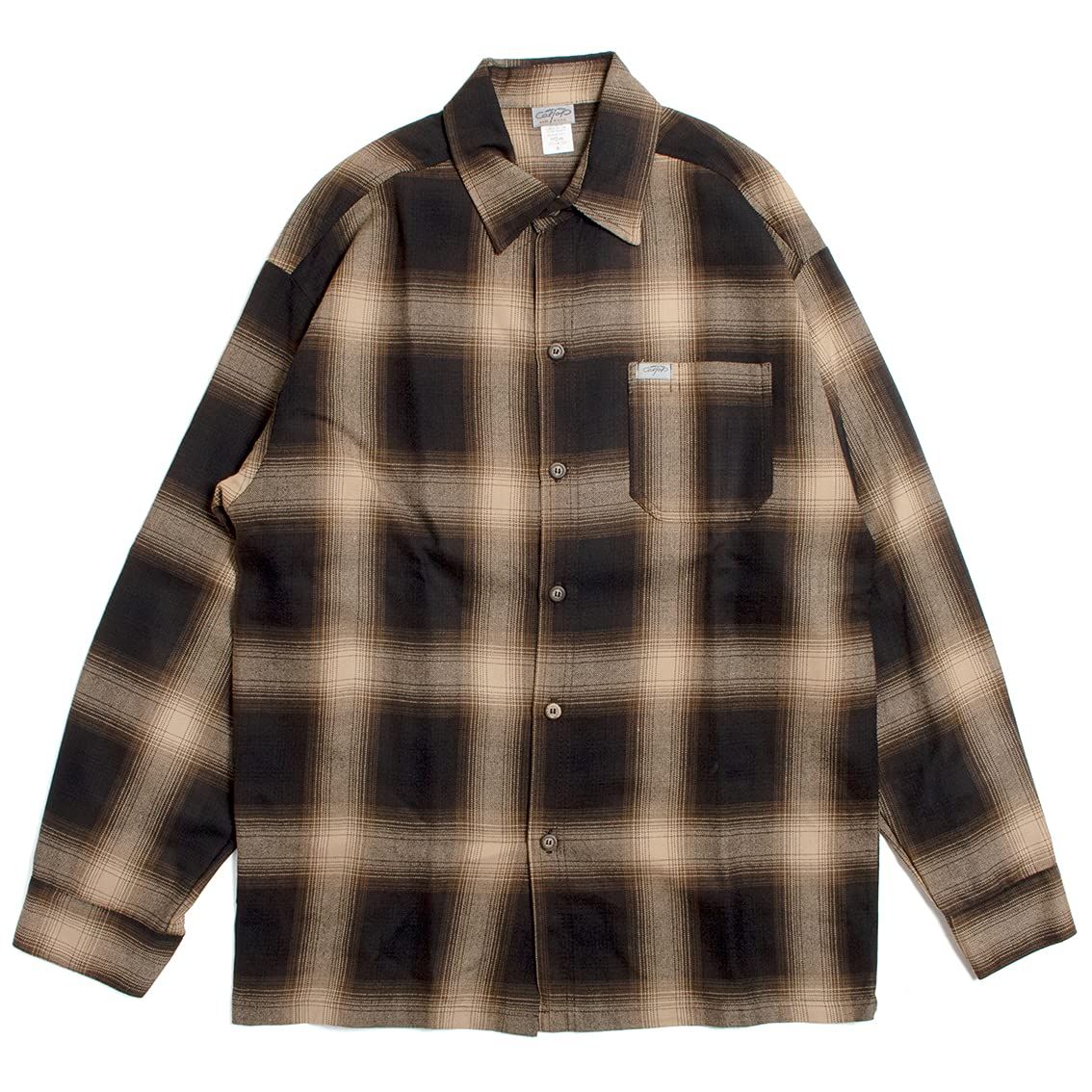 キャルトップ Ombre Check L S Shirts オンブレチェック 長袖 シャツ ART-2000 LS アメリカ製 BROWN KHAKI