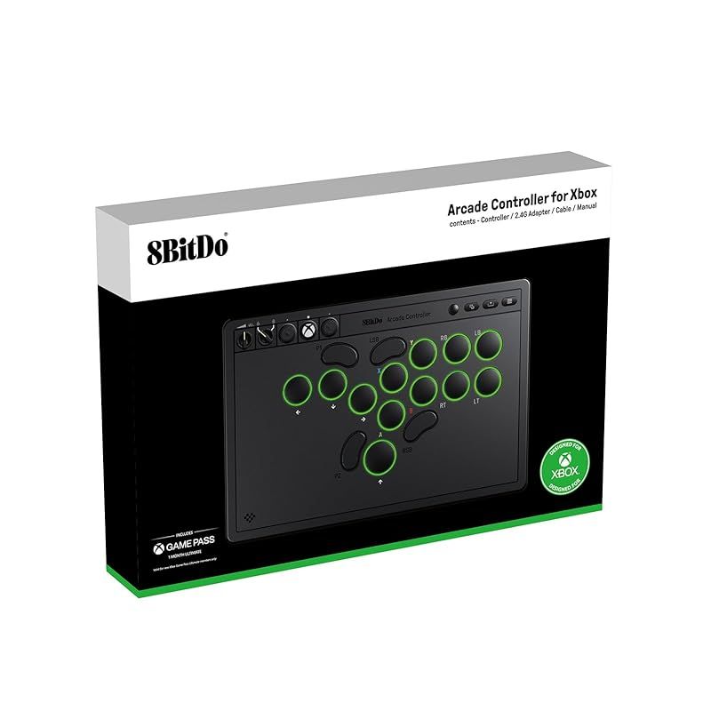 8 BitDo オールボタン アーケード コントローラー Xbox Series X S One PC 対応 2.4 G ワイヤレス 薄型メカニカルスイッチ プログラム なボタン ホットスワップ な PCB RGB 照明 - ライセンス 1