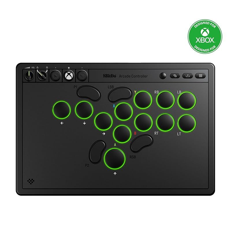 8 BitDo オールボタン アーケード コントローラー Xbox Series X S One PC 対応 2 4 G ワイヤレス 薄型メカニカルスイッチ プログラム なボタン ホットスワップ な PCB RGB 照明 ライセンス 1
