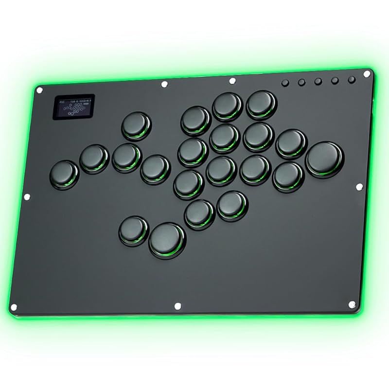 Guilekeys レバーレス アケコン GK 21 2025改良型 コスパ レバーレスコントローラー 21ボタン RGBライト ボタンリム搭載 格ゲー向け PS 4 3 PC Android Steam Switch対応 遅延なし 静音 持ち運び便利 1