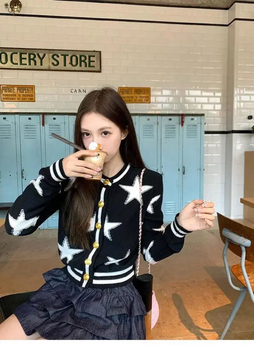 ブリスミン 肩パッド 星 カーディガン ドゥメリ ロゼ ドゥユー ブティックユー ユーズ