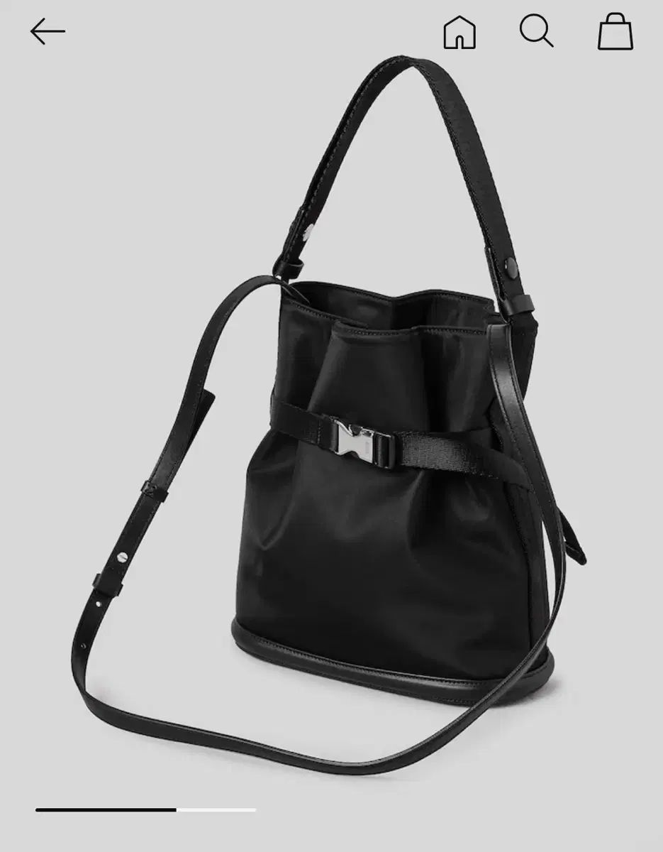 KUHO ブラック ナイロン バケットバッグ