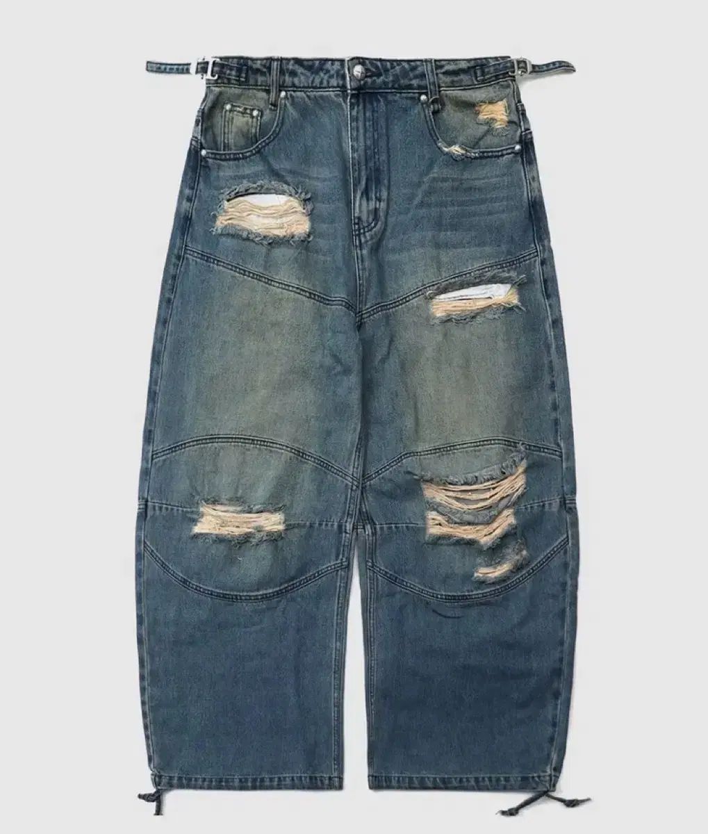 0309 ポールアウト コンベックス デニム パンツ - インディゴブルー