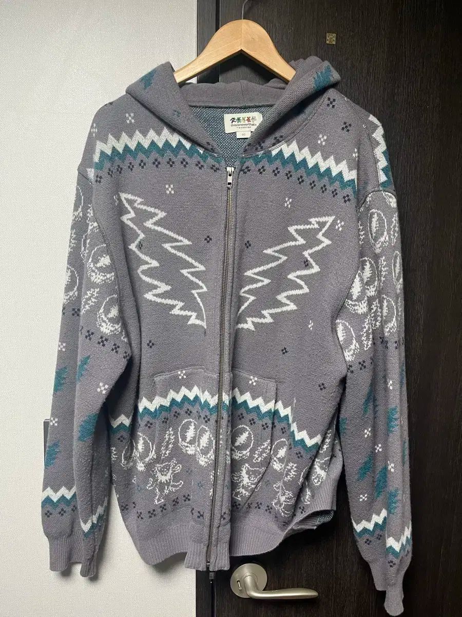 ディスイズネバーザット グレートフルデッド ニットジップアップ XL
