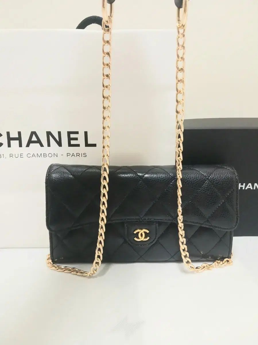 シャネル キャビア ラブ 長財布 検数完了