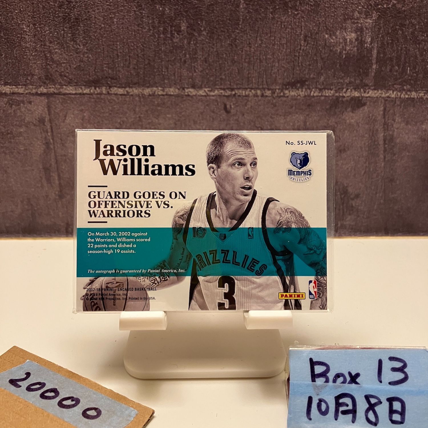 2017 Panini Encased Jason Williams 46 99 直筆サインカード Memphis Grizzlies Scripted Signatures カード