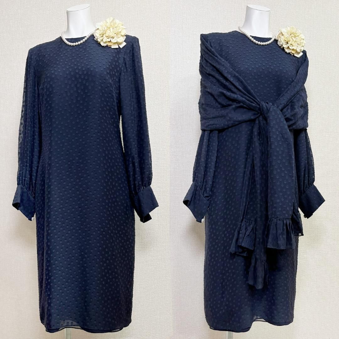 海外ファッション通販。 当日発送 ハナエモリ シルク セレモニー 9号 濃紺 ストール